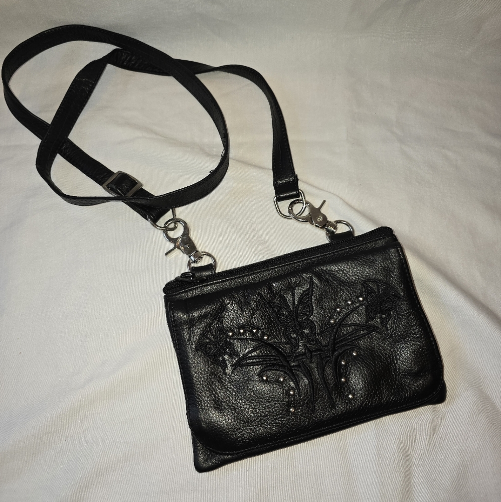 Black Leather Crossbody Bag